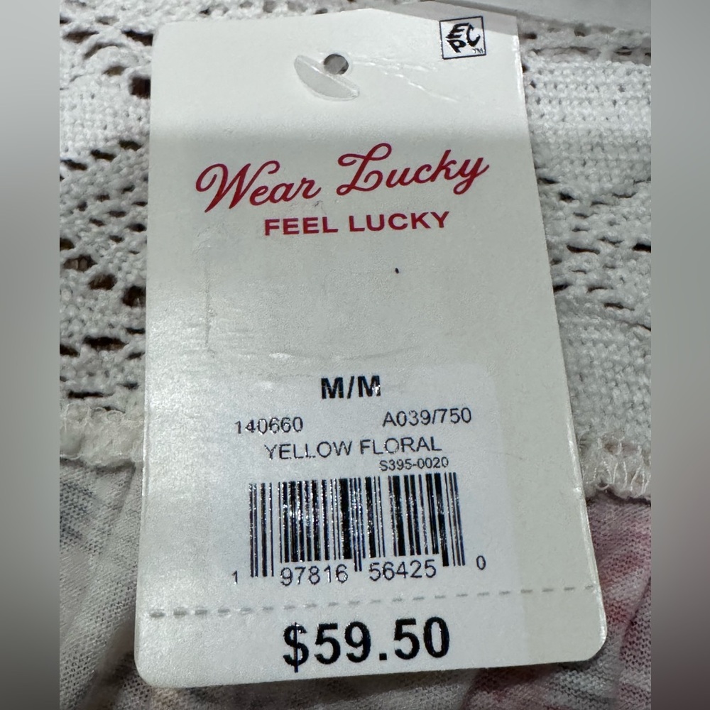NWT Lucky Brand Crochet-Trim Floral Button-Front Camisole - Pink & Cream - Picture 7 of 7
